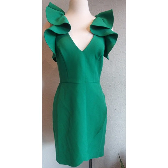 BCBGMaxAxria -6- Ruffle Trim Cocktail Dress - Picture 4 of 4